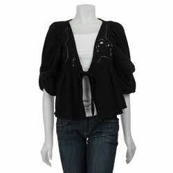 RXB Women's Embellished Tie-front Cardigan.