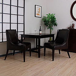 India Dark Brown Leather Dining Chair.