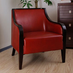 Davenport Red Leather Arm Chair.