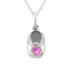 10k Designer 'Baby Booty' October Birthstone Pink Tourmaline Necklace