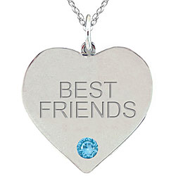 10k Gold 'BEST FRIENDS' Birthstone Necklace