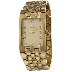 Bulova Men's Yellow Dial Stainless Steel Watch