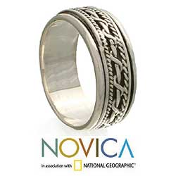 Sterling Silver 'Knots' Men's Ring (Indonesia)