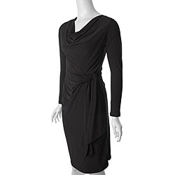 S Max by Adi Women's Drape Neck Stretch Knit Dress.