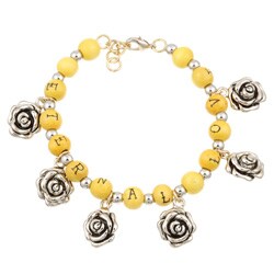 Ed Hardy Silvertone 'Eternal Love' Rose Charm Bracelet