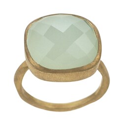 Goldtone Sterling Silver Chalcedony Ring