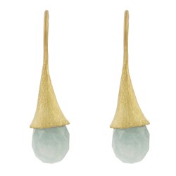 Goldtone-plated Sterling Silver Chalcedony Earrings