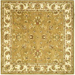 Hand-tufted Gold Wool Tabriz Rug (6' Square)