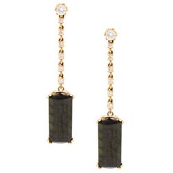 Encore by Le Vian 14k Gold Green Tourmaline/ Diamond Earrings