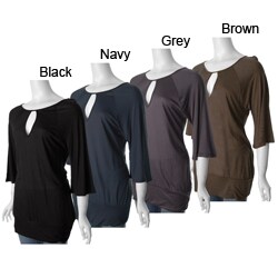 Sixty 7 Women's Plus Size Keyhole Banded-bottom Tunic