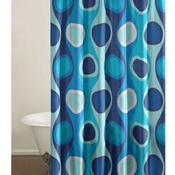 Retro Radar Blue Shower Curtain