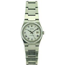Pre-owned Rolex Quartz Oysterdate Men's White Dial Watch