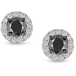 14k White Gold 7/8ct TDW Black Diamond Earrings (H-I, I2-I3)