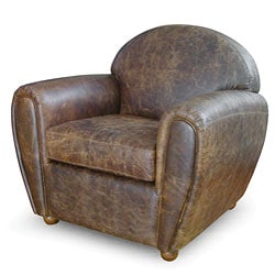 Classic Cigar-style Vintage Leather Club Chair