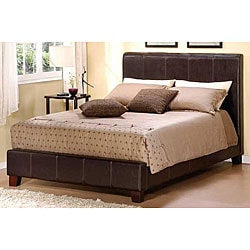 Russell Dark Brown Bi-cast Faux Leather Queen-size Bed