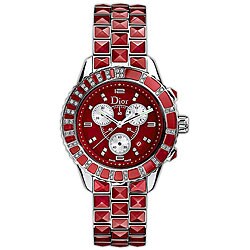 Christian Dior Christal Red Chronograph Women's Watch