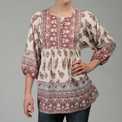 Chaudry Women's Printed Tie-back Tunic Top
