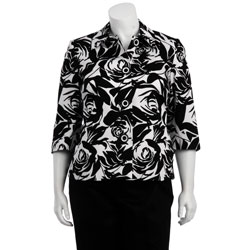 John Meyer Women's Plus Size Floral Print Pant Suit