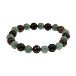 Green and Brown Jade Bead Bracelet