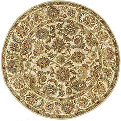 Handmade Beige Wool Classic Rug (8' Round)