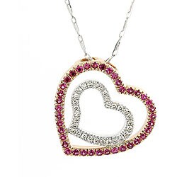 14k Gold Pink Sapphire and 1/5ct TDW Diamond Necklace (H-I, SI2)
