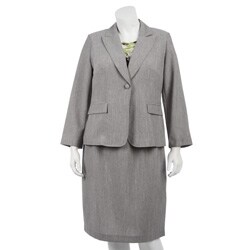 First Lady Women's Plus Size 3-piece 1-button Suit Skirt