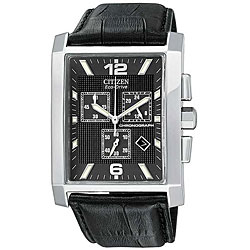 Citizen Men's Eco-Drive Black Leather Strap Watch