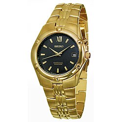 Seiko Men's Perpetual Calendar Goldplated Stainless Steel Watch