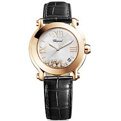 Chopard Women's 'Happy' Diamond Silver Dial Sport Watch