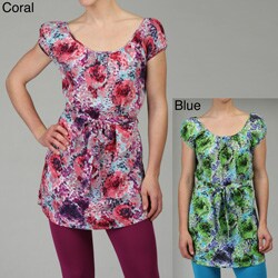 Millenium Women's Printed Cap Sleeve Peasant Tunic