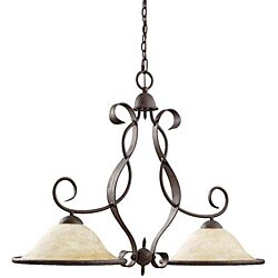 Flourescent 2-light Olde Iron Island Light Fixture