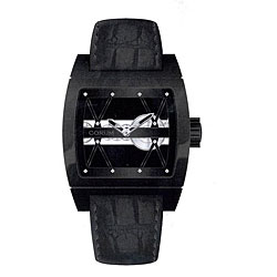 Corum 'Ti-Bridge' Men's Black Strap Watch