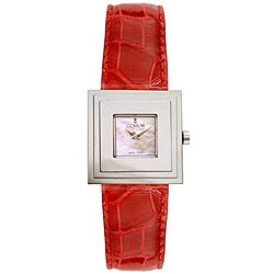 Corum Women's Sevigne Mother of Pearl Dial Red Strap Watch