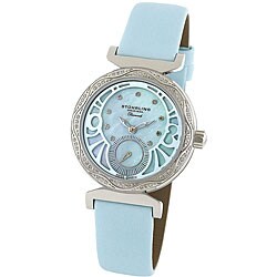 Stuhrling Original Women's 'Soiree' Diamond Blue Strap Watch