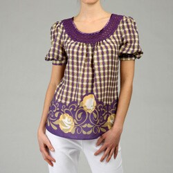 Piano Women's Crochet Neck Blouse