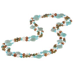 Multi-colored Pearl and Multi-gemstone Necklace
