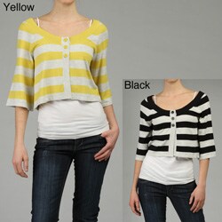Cyrus Women's 3/4 Bell Sleeve Cropped Cardigan Jacket.