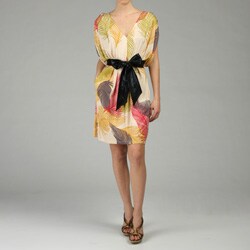 Hype Women's Belted Leaf Print Dress