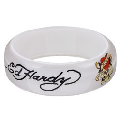 Ed Hardy White Plastic Tattoo Design Bangle