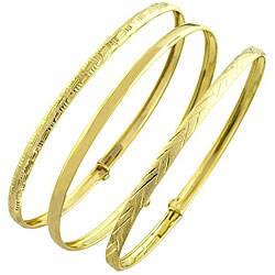 10k Yellow Gold 3-piece Flex Bangle Set