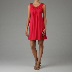 London Times Women's Ruffled Jersey Dress