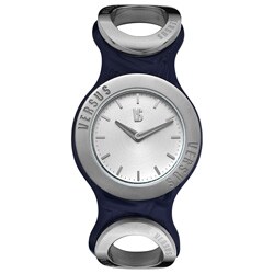 Versus Women's Stainless Steel Case Blue Leather Strap Watch