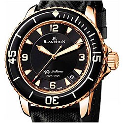 Blancpain Men's Fifty Fathoms 18k Rose Gold Case Watch