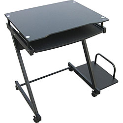 Black Glass Computer Cart