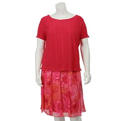Connected Apparel Women's Plus Size Chiffon Skirt Set