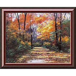 Diane Romanello 'Autumn Road' Framed Canvas Art