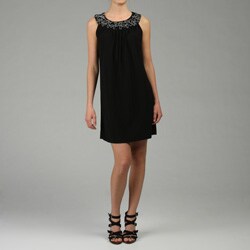 Tiana B. Women's Solid Jersey Zip Trim Mini Dress