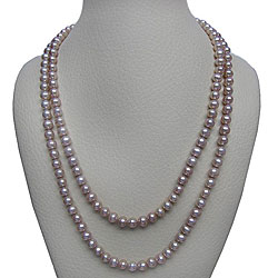Pink Freshwater Pearl 80 inch Endless Necklace 75 8 mm