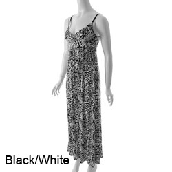 Derek Heart Junior's Black/ White High-waist Maxi Dress