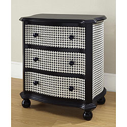 Hand-painted Black and White Houndstooth Accent Chest